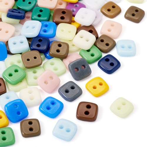Spritewelry Nähknöpfe zum Basteln, Porzellan-Knöpfe, 2 Löcher, klein, quadratisch, bunt, Ornament-Knöpfe, 10 x 10 x 3 mm, für Bastelarbeiten, Kunst, Nähen, Puppentuch, 80 Stück Spritewelry Nähknöpfe zum Basteln, Porzellan-Knöpfe, 2 Löcher, klein, quadratisch, bunt, Ornament-Knöpfe, 10 x 10 x 3 mm, für Bastelarbeiten, Kunst, Nähen, Puppentuch, 80 Stück von Spritewelry