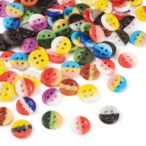 Spritewelry Nähknöpfe zum Basteln, Porzellan-Knöpfe, 4 Löcher, klein, rund, bunt, Ornament-Knöpfe, 12 x 2,5 mm, für Handwerk, Kunst, Nähen, Puppentuch, 80 Stück Spritewelry Nähknöpfe zum Basteln, Porzellan-Knöpfe, 4 Löcher, klein, rund, bunt, Ornament-Knöpfe, 12 x 2,5 mm, für Handwerk, Kunst, Nähen, Puppentuch, 80 Stück von Spritewelry