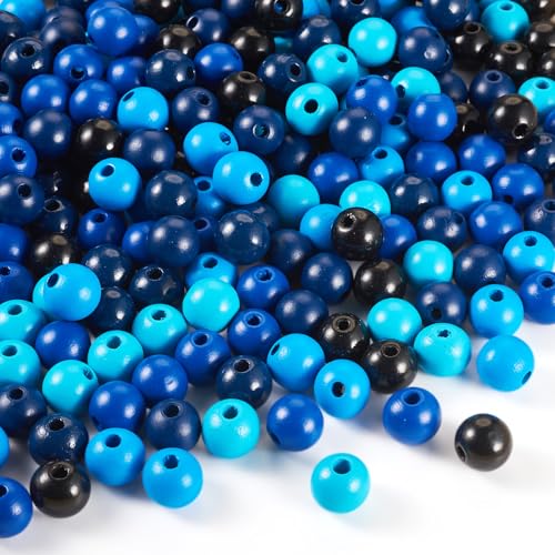 Spritewelry Natürliche Holzperlen, 16 mm, 240 Stück, runde Holzperlen zum Basteln, bunt gefärbte Holz-Pony, lose Abstandshalter, Großpackung für Schmuckherstellung, Armbänder, Halsketten von Spritewelry