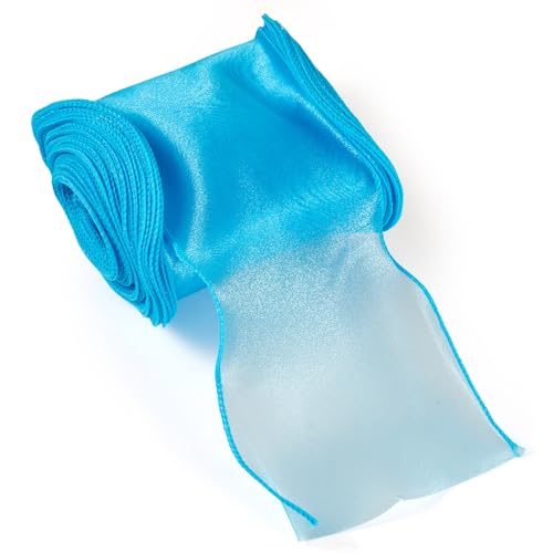 Spritewelry Organzaband mit Wellenrand, Chiffon, durchsichtig, für Geschenkverpackungen, Kranz, Schleife, Blumensträuße, Basteln, Zuhause, Party, Urlaub, Dekoration, Cyan, 12 m Spritewelry Organzaband mit Wellenrand, Chiffon, durchsichtig, für Geschenkverpackungen, Kranz, Schleife, Blumensträuße, Basteln, Zuhause, Party, Urlaub, Dekoration, Cyan, 12 m von Spritewelry