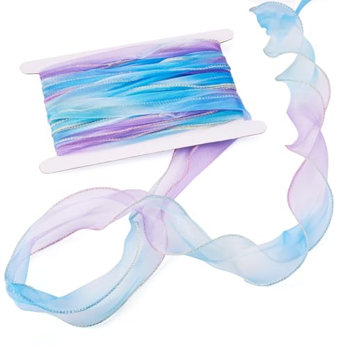 Spritewelry Organzaband zum Verpacken von Geschenken, 5,4 cm, Farbverlauf, durchsichtiges Chiffonband für Bastelarbeiten, Blumenstrauß, Schleifen, Weihnachten, Hochzeit, Party, Dekorationen, 10 m Spritewelry Organzaband zum Verpacken von Geschenken, 5,4 cm, Farbverlauf, durchsichtiges Chiffonband für Bastelarbeiten, Blumenstrauß, Schleifen, Weihnachten, Hochzeit, Party, Dekorationen, 10 m von Spritewelry