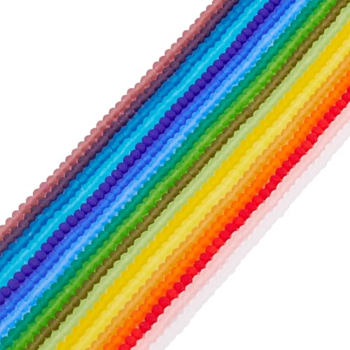 Spritewelry Rondelle Glasperlen, bunt, mattiert, 4 mm, rund, facettiert, Abstandshalter für Armbänder, Halsketten, Schmuckherstellung, Basteln, 18 Stränge, 1980 Stück Spritewelry Rondelle Glasperlen, bunt, mattiert, 4 mm, rund, facettiert, Abstandshalter für Armbänder, Halsketten, Schmuckherstellung, Basteln, 18 Stränge, 1980 Stück von Spritewelry