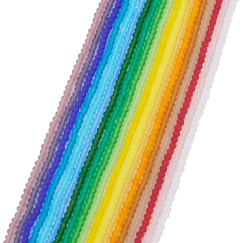 Spritewelry Rondelle Glasperlen, rund, facettiert, 3 mm, bunt, mattiert, Abstandshalter für Armbänder, Halsketten, Schmuckherstellung, Basteln, 19 Stränge, 2736 Stück Spritewelry Rondelle Glasperlen, rund, facettiert, 3 mm, bunt, mattiert, Abstandshalter für Armbänder, Halsketten, Schmuckherstellung, Basteln, 19 Stränge, 2736 Stück von Spritewelry