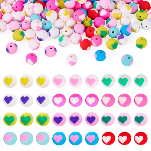 Spritewelry Runde Polymer-Ton-Perlen, süßes Herzmuster, lose Perlen, zufällige Farbe, für selbstgemachte Schmuckherstellung, Armbänder, Ohrringe, 8 mm, 100 Stück Spritewelry Runde Polymer-Ton-Perlen, süßes Herzmuster, lose Perlen, zufällige Farbe, für selbstgemachte Schmuckherstellung, Armbänder, Ohrringe, 8 mm, 100 Stück von Spritewelry