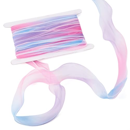 Spritewelry Schillerndes Organzaband, 55 mm, schimmernd, Chiffonband für Bastelarbeiten, Blumensträuße, Weihnachten, Hochzeit, Party, Dekoration, Geschenkverpackung, Schleifenherstellung, 10 m von Spritewelry
