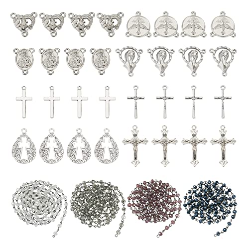 Spritewelry Set zur Herstellung von 36 Halsketten Rosenkranz aus Legierung, Glasperlen, Jungfrau Maria, Kronleuchter, Verbindungen, Charms, Kruzifix, Kreuz, Anhänger für DIY Rosenkranz, Halskette Spritewelry Set zur Herstellung von 36 Halsketten Rosenkranz aus Legierung, Glasperlen, Jungfrau Maria, Kronleuchter, Verbindungen, Charms, Kruzifix, Kreuz, Anhänger für DIY Rosenkranz, Halskette von Spritewelry