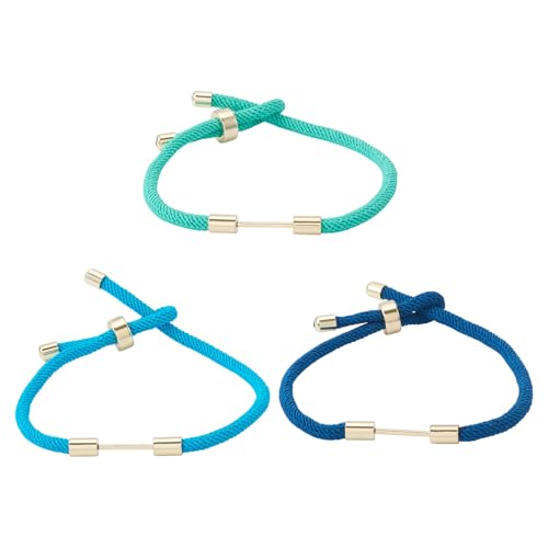 Spritewelry Verstellbare, geflochtene Nylonschnur, Armbandherstellung, mit Messing-Fundstücken, für Bastelarbeiten, Paare, Freundschaftsarmbänder, Schmuckherstellung, Aquablau, 6 Stück von Spritewelry