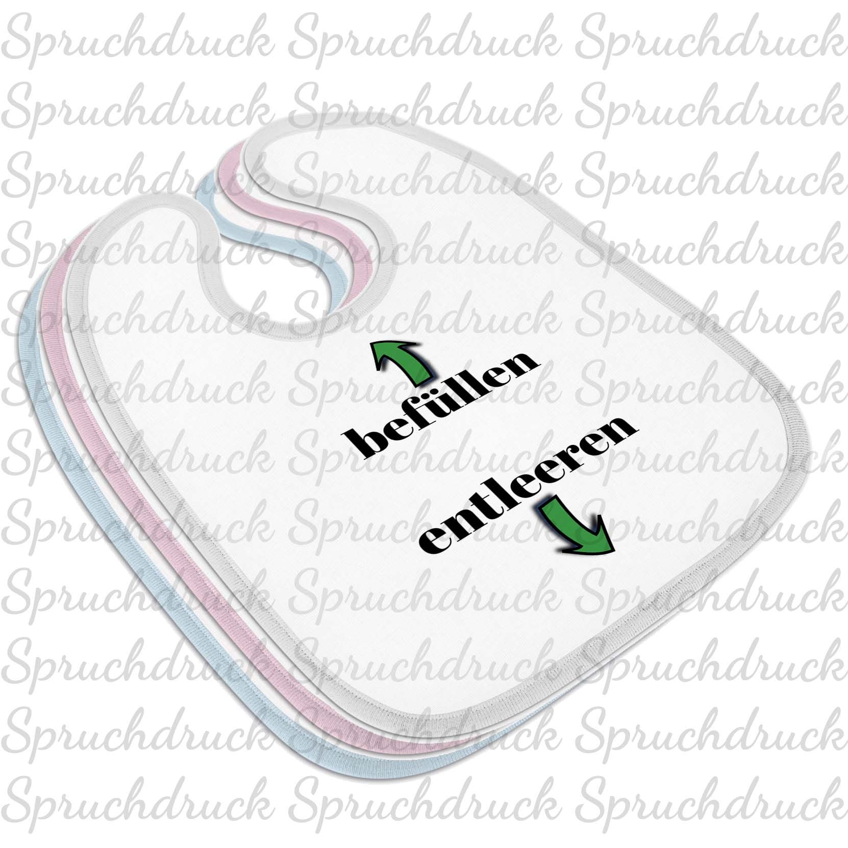 Babylätzchen Befüllen - Entleeren Blau Weiss Rosa Latz Babylätzchen Befüllen - Entleeren Blau Weiss Rosa Latz von Spruchdruck