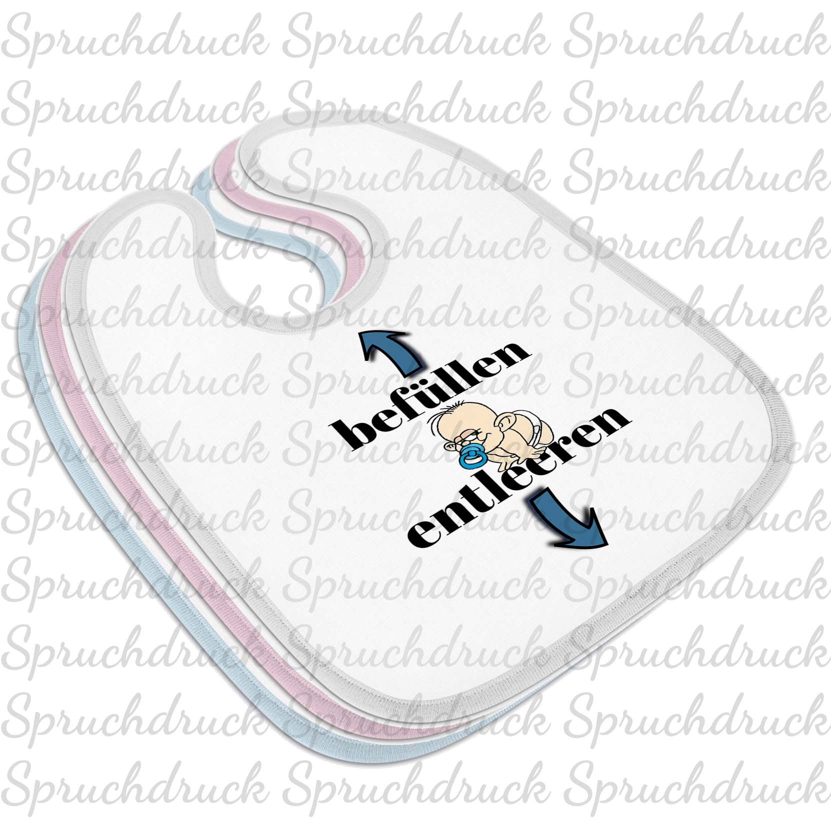Babylätzchen Befüllen - Entleeren Junge Blau Weiss Rosa Latz Babylätzchen Befüllen - Entleeren Junge Blau Weiss Rosa Latz von Spruchdruck