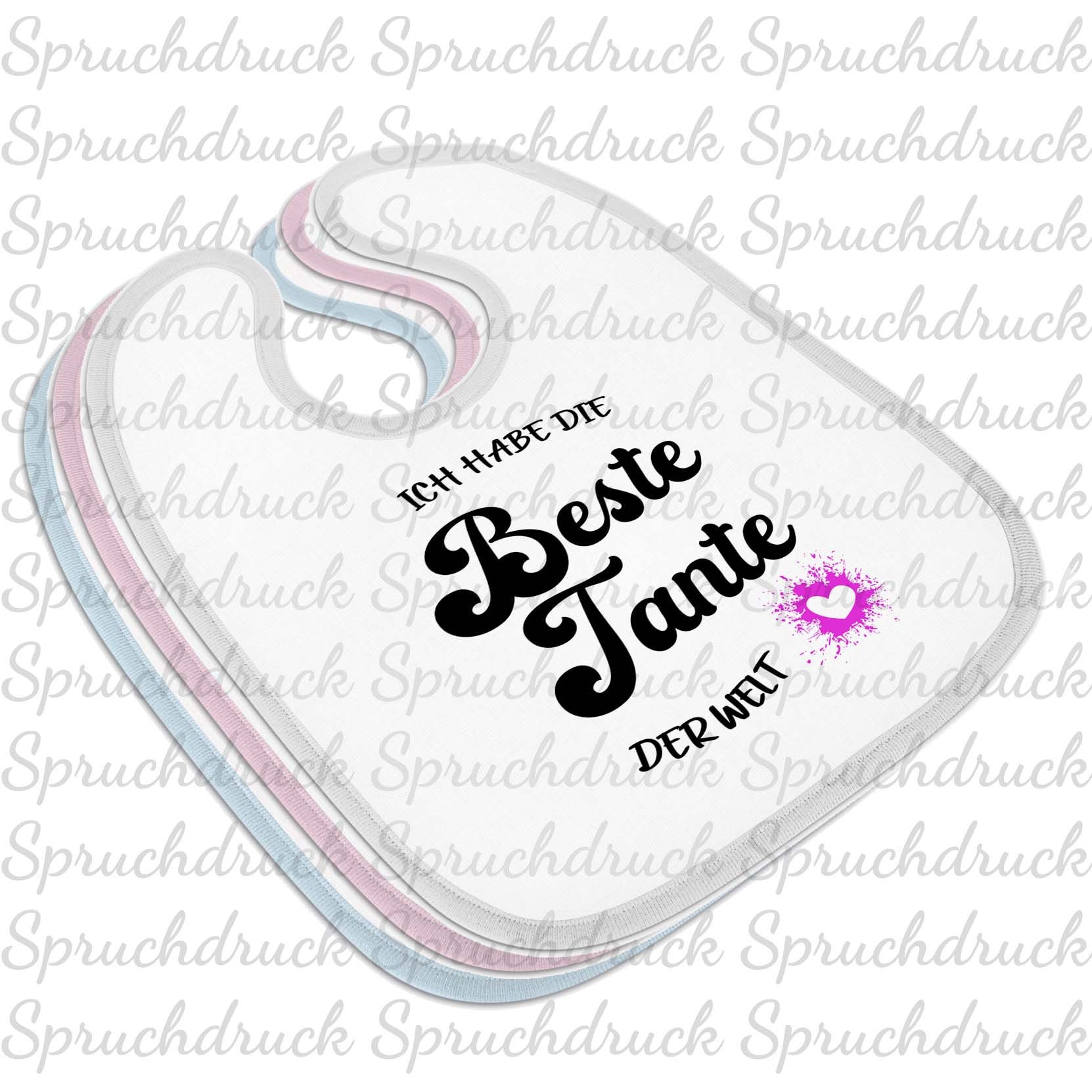 Babylätzchen Ich Habe Die Beste Tante Der Welt Blau Weiss Rosa Latz Babylätzchen Ich Habe Die Beste Tante Der Welt Blau Weiss Rosa Latz von Spruchdruck