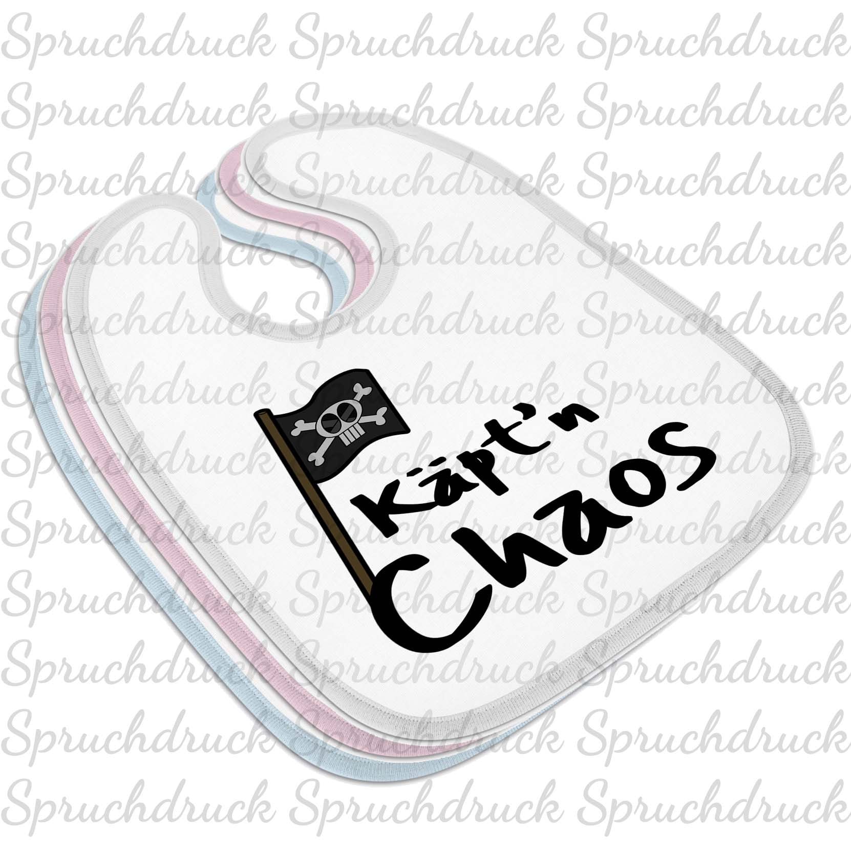 Babylätzchen Käpt'n Chaos Blau Weiss Rosa Latz Babylätzchen Käpt'n Chaos Blau Weiss Rosa Latz von Spruchdruck