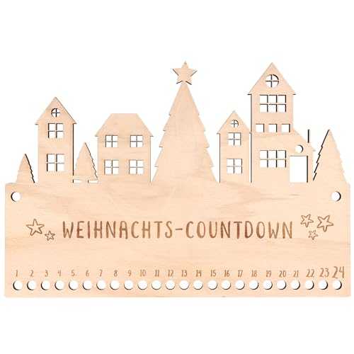 Spruchreif | Holz-Adventskalender zum Befüllen | Festlicher Countdown |Geschenk für die Vorweihnachtszeit von Spruchreif