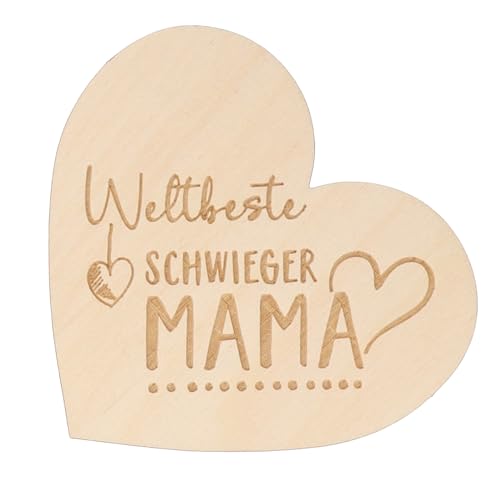 Spruchreif | Kleines Deko-Holzherz zum Aufstellen| Geschenk Schwiegermama | Muttertag von Spruchreif
