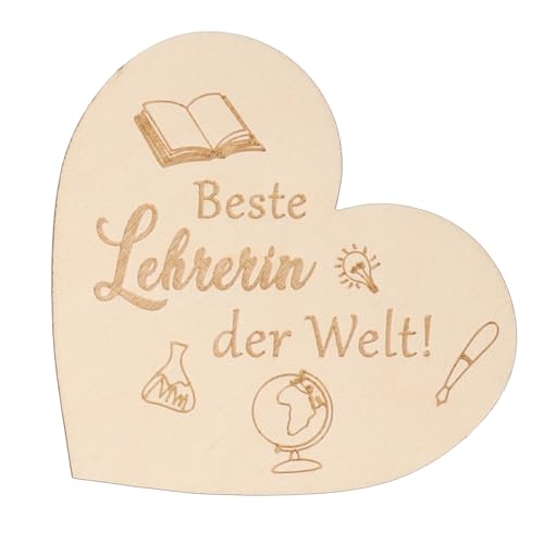 Spruchreif | Kleines Deko-Holzherz zum Aufstellen | Geschenkidee Lehrerin | Abschlussgeschenk von Spruchreif