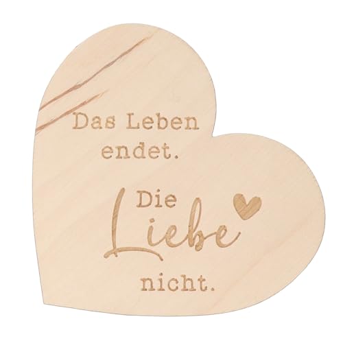 Spruchreif | Kleines Deko-Holzherz zum Aufstellen | Geschenkidee Trauer | Trauergeschenk von Spruchreif