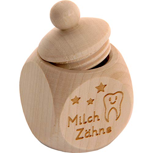Spruchreif · Milchzahndose aus Holz mit Schraubdeckel und Gravur · Kinder Zahndose für Milchzähne zur Aufbewahrung perfekt als kleines Geschenk · Zahnfee von Spruchreif