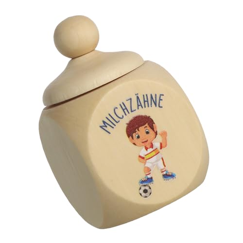 Spruchreif | Milchzahndose aus Holz mit UV-Druck im Fußballer-Motiv – Zahndose für Milchzähne | Kleines Geschenk von der Zahnfee für Fußballfans Spruchreif | Milchzahndose aus Holz mit UV-Druck im Fußballer-Motiv – Zahndose für Milchzähne | Kleines Geschenk von der Zahnfee für Fußballfans von Spruchreif