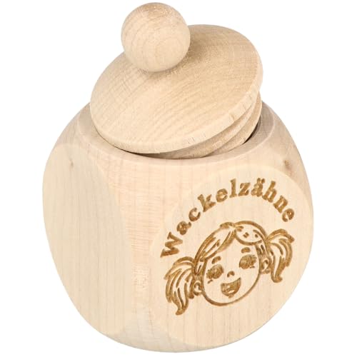 Spruchreif | Zahndose Wackelzähne Mädchen | Holzdöschen mit Schraubdeckel aus Ahornholz | Aufbewahrung für Milchzähne & Zahnfee Geschenk | Ø 6 x 4 cm Spruchreif | Zahndose Wackelzähne Mädchen | Holzdöschen mit Schraubdeckel aus Ahornholz | Aufbewahrung für Milchzähne & Zahnfee Geschenk | Ø 6 x 4 cm von Spruchreif