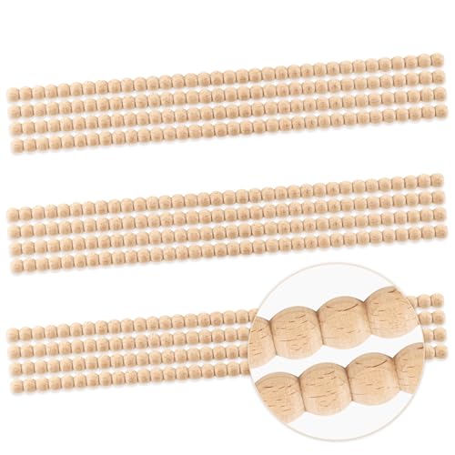 12 Stück unlackierte Holzperlenbesätze, dekorative Perlenverzierung, halbe Holzperlen, unlackierte 3D-dekorative Perlen, Holzformen, DIY, Handwerk für Zuhause, Rahmen, Kante, Wand, Tür, Regal von Sptnabv