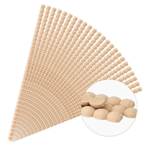24 Stück unlackierte Holzperlenbesätze, dekorative Perlenverzierung, halbe Holzperlen, unlackierte 3D-dekorative Perlen, Holzformen, DIY Handwerk für Zuhause, Rahmen, Kante, Wand, Tür, Regal von Sptnabv