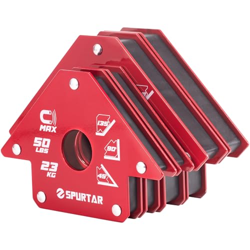 Spurtar 4 Stück Schweißmagnet Set – 2 Stück 23KG und 2 Stück 34KG Haftkraft, Starke Schweißwinkel Set, Magnetwinkel mit 45°, 90°, 135°, 180° Schweisswinkel Magnet Spurtar 4 Stück Schweißmagnet Set – 2 Stück 23KG und 2 Stück 34KG Haftkraft, Starke Schweißwinkel Set, Magnetwinkel mit 45°, 90°, 135°, 180° Schweisswinkel Magnet von Spurtar