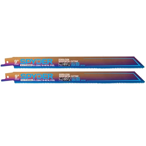 Spyder 22,9 cm Säbelsägeblatt, für nageleingebettetes Holz, Stahl und mehr, 10-TPI, 2er-Pack (200322) von Spyder