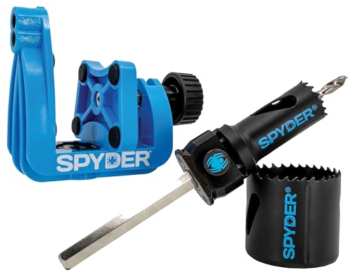 Spyder Rapid Core Eject™ Türschloss-Installationsvorrichtung und Bi-Metall-Lochsägen-Set (2,5 cm und 5,4 cm) (600884), 5-teilig von Spyder