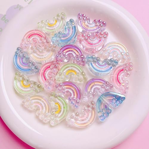 Sqqzuie Niedliche Acryl-Regenbogenperlen für Stift-Schmuckherstellung, gerades Loch, bunte Perlen, DIY-Armband, Pinsel, Schlüsselanhänger-Zubehör, 15 Stück, 16,5 x 28,5 mm Sqqzuie Niedliche Acryl-Regenbogenperlen für Stift-Schmuckherstellung, gerades Loch, bunte Perlen, DIY-Armband, Pinsel, Schlüsselanhänger-Zubehör, 15 Stück, 16,5 x 28,5 mm von Sqqzuie