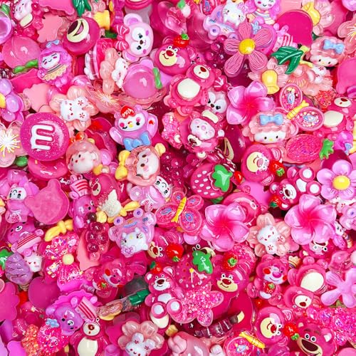 Sqqzuie Schleim-Anhänger in Rosenrot, 100 Stück, niedliche Harz-Charms, flache Rückseite, Perlen für Schmuckherstellung, Bären, Sterne, Kaninchen, Kuchen, viele Stile für DIY-Handyhüllen, Scrapbooking Sqqzuie Schleim-Anhänger in Rosenrot, 100 Stück, niedliche Harz-Charms, flache Rückseite, Perlen für Schmuckherstellung, Bären, Sterne, Kaninchen, Kuchen, viele Stile für DIY-Handyhüllen, Scrapbooking von Sqqzuie