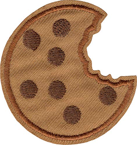 Chocolate Chip Cookie with a Bite Taken Out - Cut Out Embroidered Iron On or Sew On Patch von Square Deal Recordings & Supplies