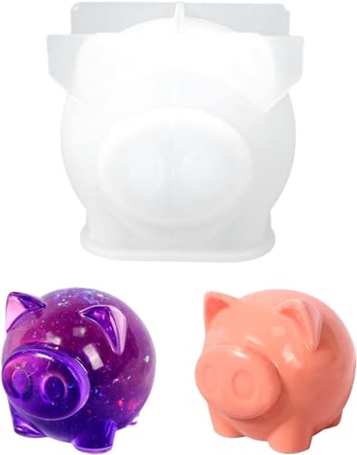 1 x weiße Silikonform Schwein, Silikonformen für Kerzen, Gießformen, Weihnachten, 3D-Schweinekerzen, Seife, zum Dekorieren von Kuchen, Fondant, Schokolade, Backform, Aromatherapie-Wachskerzen, von SquarezhenBo