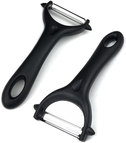 2 x schwarzer Universal-Kartoffelschäler, drehbarer Kartoffelschäler, Gemüseschäler, manueller Schäler mit ergonomischem Griff für Obst und Gemüse, für Gemüse, Schälen, Reiben und Hobelwerkzeuge 2 x schwarzer Universal-Kartoffelschäler, drehbarer Kartoffelschäler, Gemüseschäler, manueller Schäler mit ergonomischem Griff für Obst und Gemüse, für Gemüse, Schälen, Reiben und Hobelwerkzeuge von SquarezhenBo