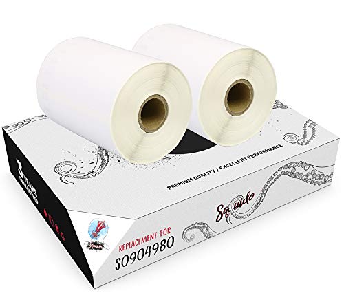 Squuido 2 rollen S0904980 Etiketten kompatibel mit Dymo LabelWriter 4XL | 104mm x 159mm | 220 Etiketten pro Rolle von Squuido