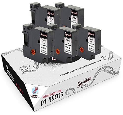 Squuido 5 Kassetten Schwarz auf Weiß Etikettenband 45013 S0720530 12mm x 7m kompatibel mit Dymo LabelManager PnP 160 160P 210D 280 360D 420P 500TS MobileLabeler & LabelWriter 450 Duo Squuido 5 Kassetten Schwarz auf Weiß Etikettenband 45013 S0720530 12mm x 7m kompatibel mit Dymo LabelManager PnP 160 160P 210D 280 360D 420P 500TS MobileLabeler & LabelWriter 450 Duo von Squuido