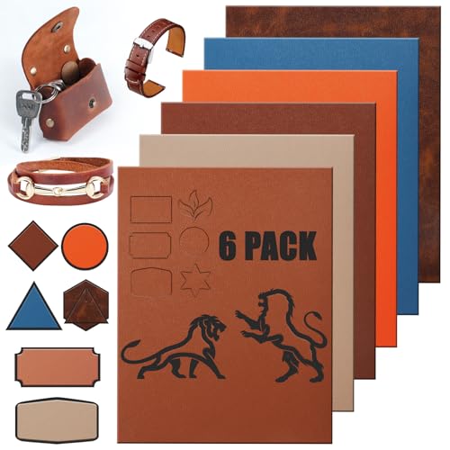 Laserbare Kunstlederblätter, 32,6 x 22,9 cm, Lasergravur, Leder mit Hitzepresse/Transferkleber, für Leder-Lasergravur, DIY-Kappen/Jacken/Rucksäcke (6 Farben) von Srapwati