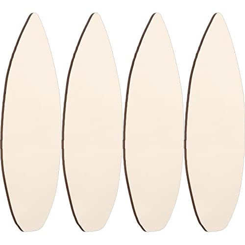 4 Stück Sperrholz-Surfbrett-Ausschnitte DIY Surfbretter zum Dekorieren unlackierter Surfbrett-Wanddekoration, Holzhandwerk-Plakette Schild für Kunstkreation, Heim-Hängedekoration, 34x14 cm von Sratte