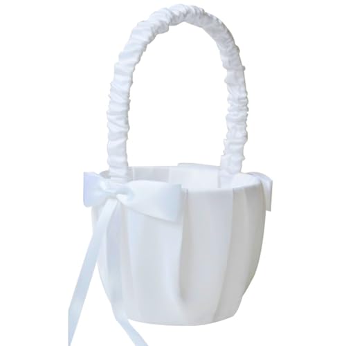 Hochzeit Blumen Korb Satin, Körbchen Blumenkinder Klumenmädchen Korb, Streukörbchen Hochzeit Mit Schleife, für Abschlussfeiern, Bankette, Partys Und Andere Aktivitäten Hochzeit Blumen Korb Satin, Körbchen Blumenkinder Klumenmädchen Korb, Streukörbchen Hochzeit Mit Schleife, für Abschlussfeiern, Bankette, Partys Und Andere Aktivitäten von Srcasy