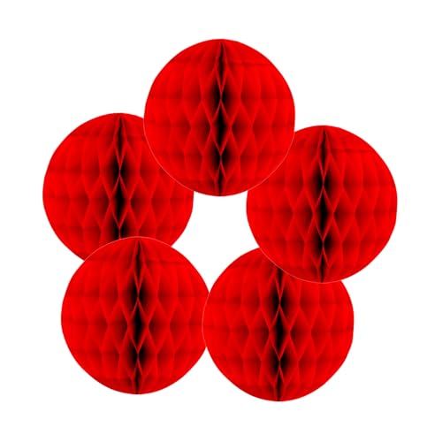 SrchJoy Waben-Papierbälle, Party-Dekorationen, 5 Stück, Seiden-Pompons, Blumenkugel, Girlande, Geburtstag, Babyparty, Hochzeit, Party, Dekoration, Rot, 5 Stück – 30 cm SrchJoy Waben-Papierbälle, Party-Dekorationen, 5 Stück, Seiden-Pompons, Blumenkugel, Girlande, Geburtstag, Babyparty, Hochzeit, Party, Dekoration, Rot, 5 Stück – 30 cm von SrchJoy