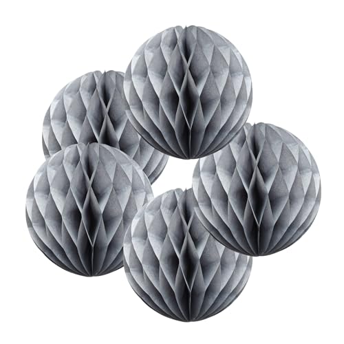 SrchJoy Waben-Party-Dekorationen, Foto-Requisiten, 5 Stück, Geburtstag, Babyparty, Hochzeit, Party-Dekoration (grau, 30 cm) von SrchJoy
