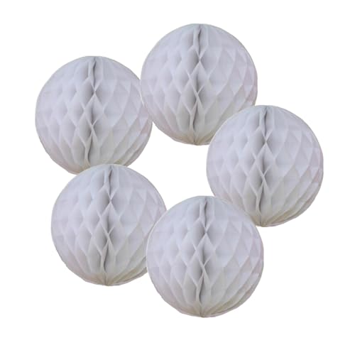 SrchJoy Waben-Party-Dekorationen, Foto-Requisiten, 5 Stück, Geburtstag, Babyparty, Hochzeit, Party-Dekoration (weiß, 5 Stück – 25 cm) von SrchJoy