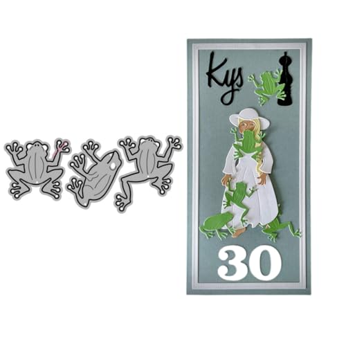 Sredwtk 3pcs Frosch Stanzschablonen Tiere Metall Prägeschablonen Stanzformen Schneiden für DIY Karte Sammelalbum Scrapbooking Fotoalbum Deko Cutting Dies von Sredwtk