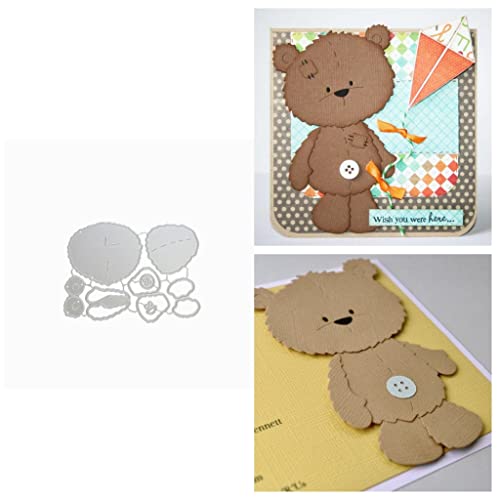 Sredwtk Bär Serie Stanzschablonen Tiere Prägeschablonen Stanzformen Schablonen Für Scrapbooking, Fotopapier 3D Karten Handwerk Prägen DIY Herstellung Geschen (A) von Sredwtk