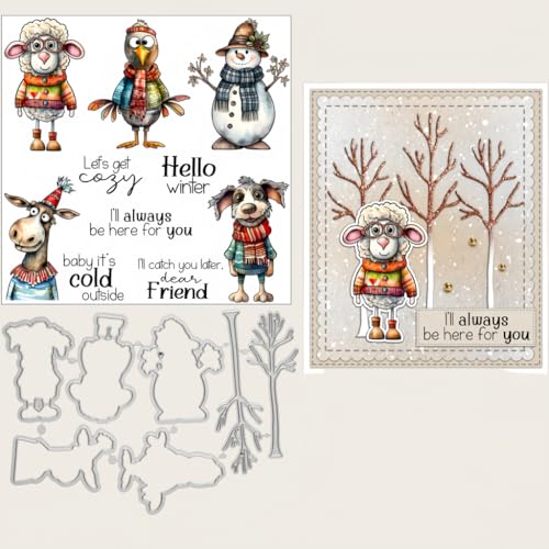 Sredwtk Bäume Winter Tiere Weihnachten Stanzschablonen und Stempelset,Stempel und Stanzen Set,Silikonstempel und Stanzen Set,Clear Stamp und Stanzschablone Für DIY Scrapbooking Fotoalbum Dekor Karten Sredwtk Bäume Winter Tiere Weihnachten Stanzschablonen und Stempelset,Stempel und Stanzen Set,Silikonstempel und Stanzen Set,Clear Stamp und Stanzschablone Für DIY Scrapbooking Fotoalbum Dekor Karten von Sredwtk