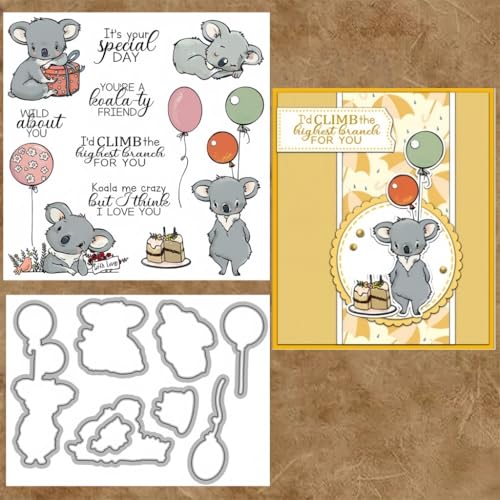 Sredwtk Ballon Kuchen Tiere Geburtstag Stanzschablonen und Stempelset,Stempel und Stanzen Set,Silikonstempel und Stanzen Set,Clear Stamp und Stanzschablone Für DIY Scrapbooking Fotoalbum Dekor Karten Sredwtk Ballon Kuchen Tiere Geburtstag Stanzschablonen und Stempelset,Stempel und Stanzen Set,Silikonstempel und Stanzen Set,Clear Stamp und Stanzschablone Für DIY Scrapbooking Fotoalbum Dekor Karten von Sredwtk