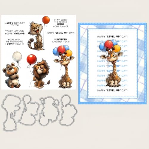 Sredwtk Ballon Tiere Geburtstag Stanzschablonen und Stempelset,Stempel und Stanzen Set,Silikonstempel und Stanzen Set,Clear Stamp und Stanzschablone Für DIY Scrapbooking Fotoalbum Dekor Karten Sredwtk Ballon Tiere Geburtstag Stanzschablonen und Stempelset,Stempel und Stanzen Set,Silikonstempel und Stanzen Set,Clear Stamp und Stanzschablone Für DIY Scrapbooking Fotoalbum Dekor Karten von Sredwtk