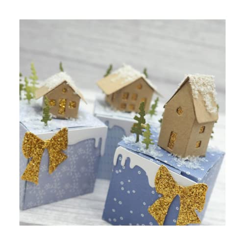 Sredwtk Baum 3D Stanzschablonen Haus Prägeschablonen für Stanzmaschine Stanzformen Schneiden für DIY Festivalkarte Party Einladung Karten Umschlag Scrapbooking Deko Cutting Dies von Sredwtk