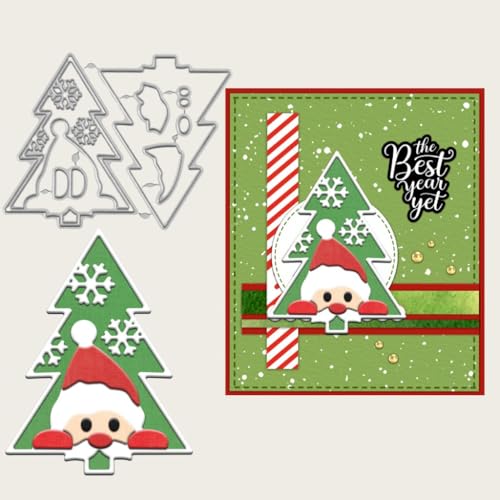 Sredwtk Baum Weihnachtsbaum Stanzschablonen Weihnachten Metall Prägeschablonen Stanzformen Schneiden für DIY Karte Sammelalbum Scrapbooking Fotoalbum Deko (A) von Sredwtk
