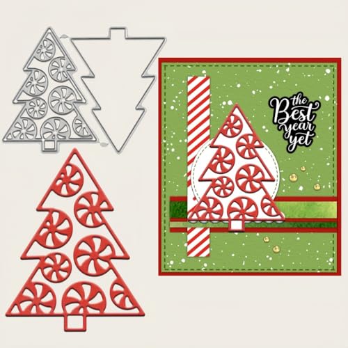Sredwtk Baum Weihnachtsbaum Stanzschablonen Weihnachten Metall Prägeschablonen Stanzformen Schneiden für DIY Karte Sammelalbum Scrapbooking Fotoalbum Deko (D) von Sredwtk