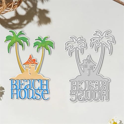 Sredwtk Beach House Sommer Stanzschablonen Geburtstag Weihnachten Metall Prägeschablonen Stanzformen Schneiden für DIY Karte Sammelalbum Scrapbooking Fotoalbum Deko Cutting Dies von Sredwtk