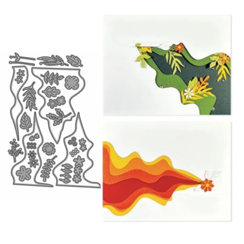 Sredwtk Blatt Blumen Rahmen Stanzschablonen Geburtstag Weihnachten Metall Prägeschablonen Stanzformen Schneiden für DIY Karte Sammelalbum Scrapbooking Fotoalbum Deko Cutting Dies von Sredwtk